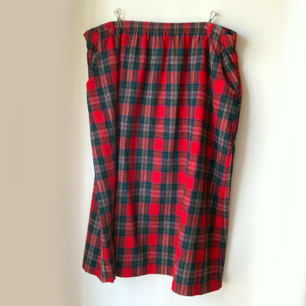 Random Sportswear 80's Plaid skirt Pleated Elastic Waistband Pleated Tartan M